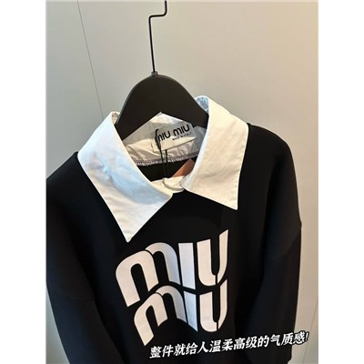 Женский свитшот с рубашечным воротником 2в1   МИУ МИ*У