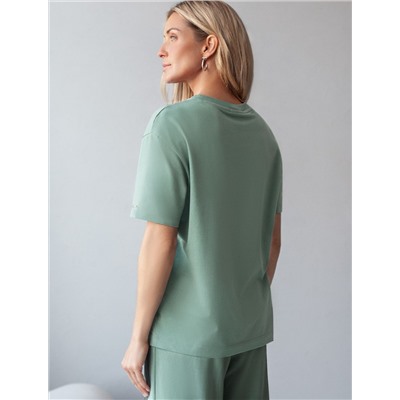 Футболка с принтом свободная эластичная из премиального хлопка