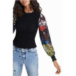 Blusa slim drapeada