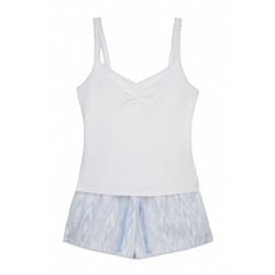 Pijama corto tirantes algodón blanco