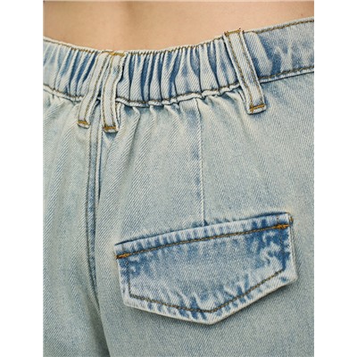 Голубые джинсы-баррель