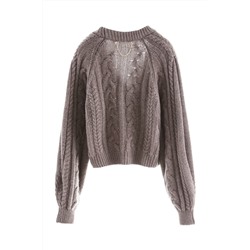 Cárdigan de lana y mohair Topo