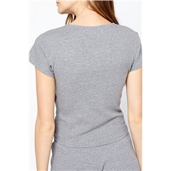 Top asimétrico Clara Gris jaspeado