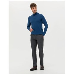 İndigo Melanj Slim Fit Balıkçı Yaka Basic Triko Kazak