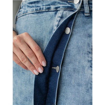 Юбка на запАх из эластичного денима