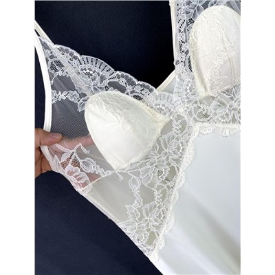 Шелковистая и темпераментная сорочка с кружевом   ЛА ПЕРЛ*А