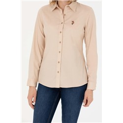 Kadın Camel Uzun Kollu Basic Gömlek