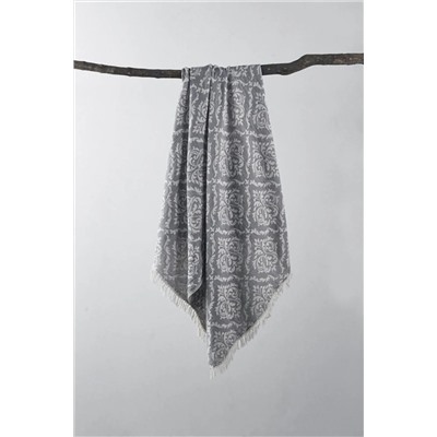 Denizli Concept Gri Barok Desenli Peştamal - 90x170 Cm - %100 Pamuk Peştemal Model