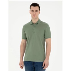 Haki Slim Fit Merserize Tişört