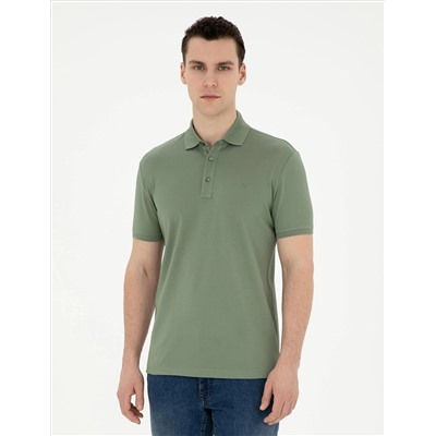 Haki Slim Fit Merserize Tişört