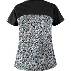UA Change Of Heart Black Print Scrub Top