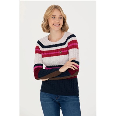 Kadın Lacivert Bisiklet Yaka Kazak