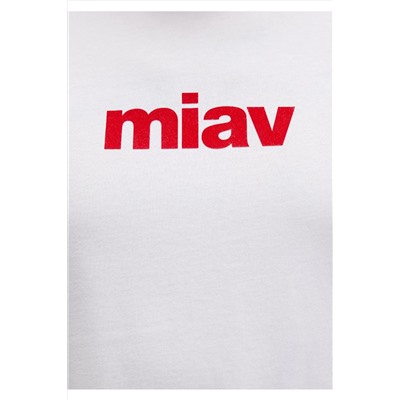 Mavi Kırmızı Miav Baskılı Beyaz Tişört Regular Fit / Normal Kesim 067153-622