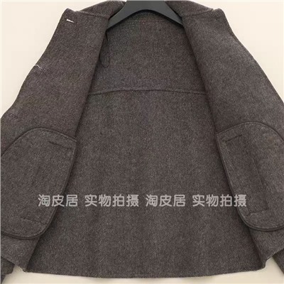 Женское шерстяное короткое пальто свободного кроя ЗАР*А