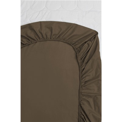 Простыня на резинке горький шоколад 180х200  бязь 120гр/м Текстильная коллекция