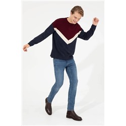 Erkek Lacivert Bisiklet Yaka Triko Kazak