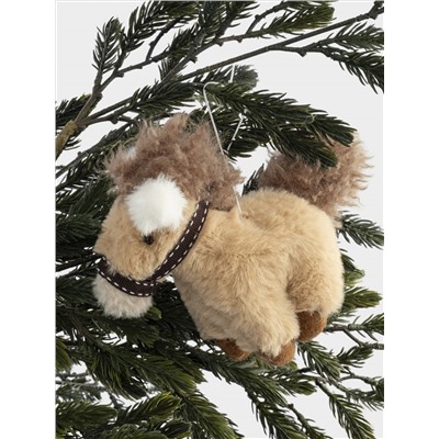 Игрушка елочная, 18 см, полиэстер, коричневая, Пони, Horse