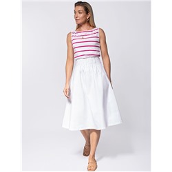 Юбка на широкой резинке с карманами из плотного поплина