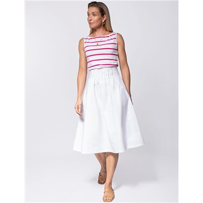 Юбка на широкой резинке с карманами из плотного поплина