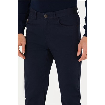 Erkek Lacivert Kanvas Pantolon