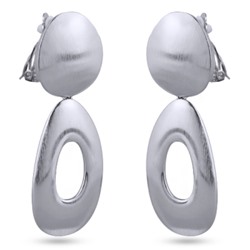 Серьги-клипсы Геометрия (покрытие матовый родий)