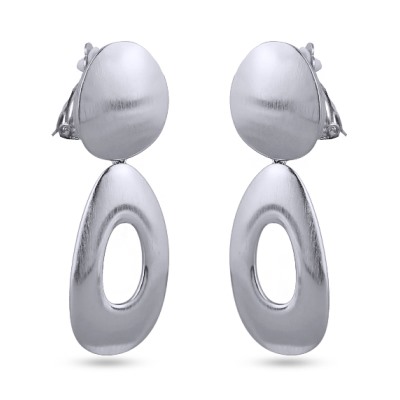 Серьги-клипсы Геометрия (покрытие матовый родий)