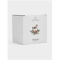 Кружка, 330 мл, керамика D, красная, Лошадка, Festival