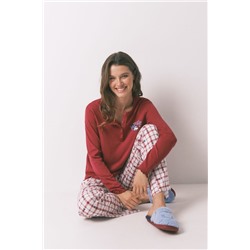 Pijama largo algodón Mickey rojo