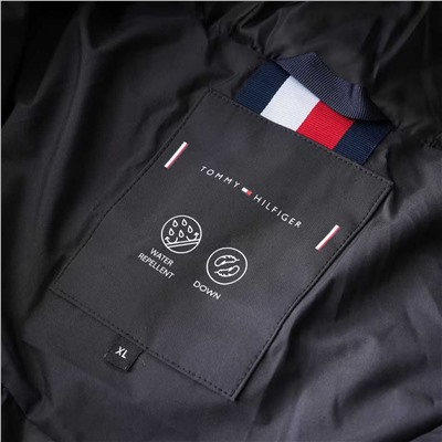 Мужской длинный пуховик с капюшоном ТОММИ ХИЛФИГЕ*Р