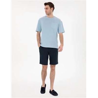 Açık Mavi Comfort Fit Basic Tişört