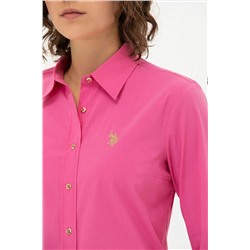 Kadın Pembe Uzun Kollu Basic Gömlek