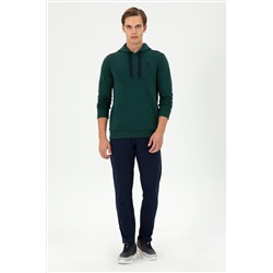 Erkek Koyu Yeşil Basic Sweatshirt