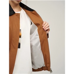 Терракотовый бомбер с воротником