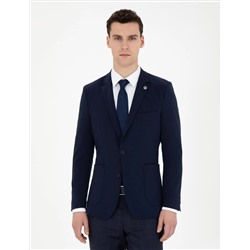 Lacivert Esnek Fit Blazer Ceket