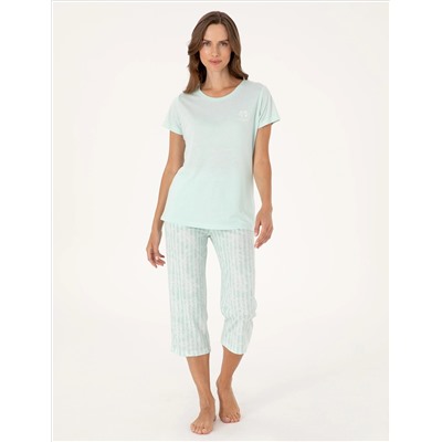 Mint Kapri Pijama Takımı