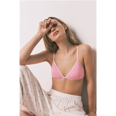 Sujetador triangular rosa