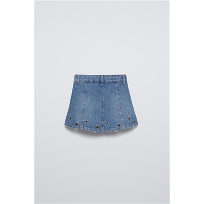 OPENWORK DENIM SKIRT