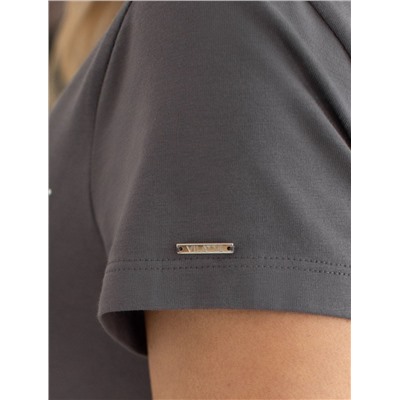 Нарядная футболка с принтом из премиального хлопка с эластаном