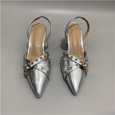 Серебряные туфли с пряжкой, экспортный магазин Модель 2025 года