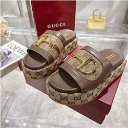 Сабо на толстой подошве Gucc*i 💚  Реплика 1:1