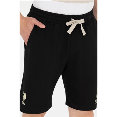 Erkek Siyah Örme Şort