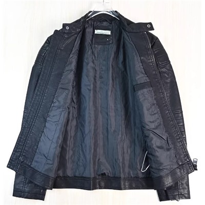 Стильная повседневная куртка в мотоциклетном стиле из мягкой искусственной кожи