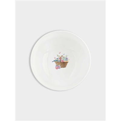 Пиала, 12х6 см, фарфор P, белая, Цветы, Spring Bloom