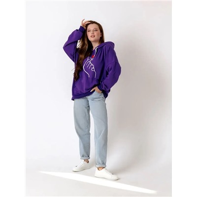 Толстовка худи с модным корейским жестом Я тебя люблю  Арт. 1025