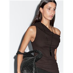 Top cuello asimétrico 100% algodón