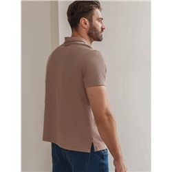 Футболка-поло из фактурного трикотажа