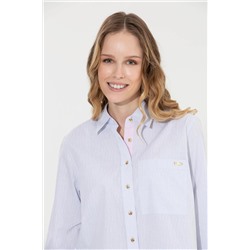 Kadın Mavi Uzun Kollu Gömlek