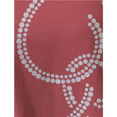 Свободная футболка с принтом из премиального хлопка с эластаном