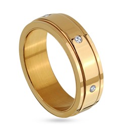 Кольцо (кристаллы SW белые; покрытие золото), Есть комплект