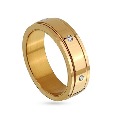 Кольцо (кристаллы SW белые; покрытие золото), Есть комплект